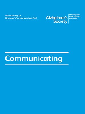 cover image of Alzheimer's Society factsheet 500